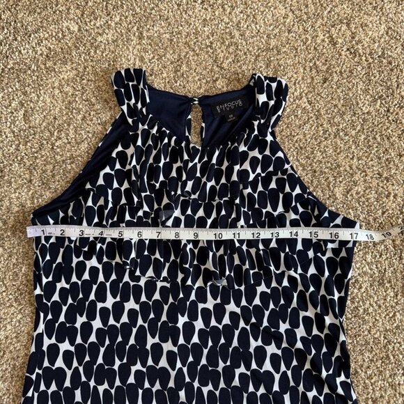 Enfocus Studio black and white sleeveless summer dress with ruffles on bodice - Picture 8 of 11